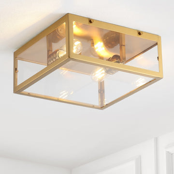Grayson 12" Metal/Glass LED Flush Mount - JONATHAN Y